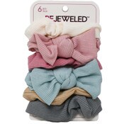 Wholesale - BEJEWELED 6PC CORDUROY SCRUNCHIES 2 WITH BOW 4 SOLID BEJEWELED C/P 36, UPC: 20748331594